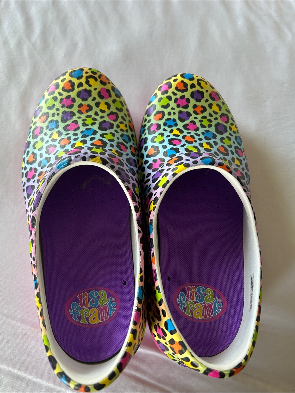 CROCS Multi-Color Rainbow Leopard Lisa Frank Slip-On clogs